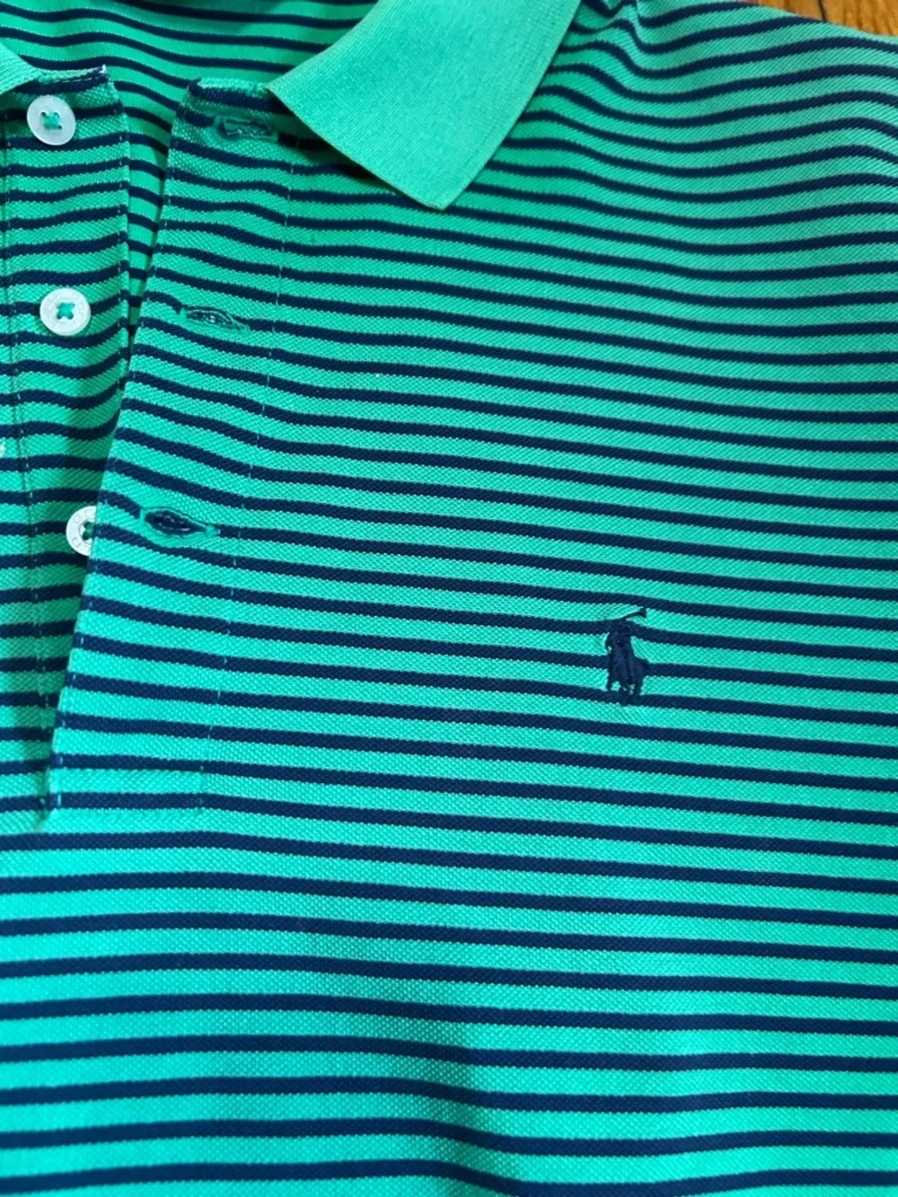 Polo Golf Ralph Lauren Green & Blue Striped Short Sleeve Polo Men’s M